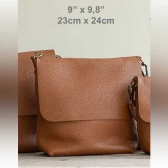 Genuine italian leather crossbody messenger - Picture 2 of 15